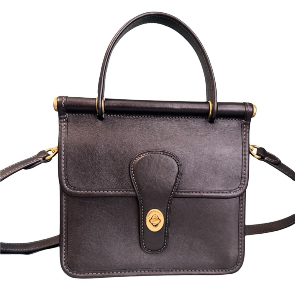 Coach Willis 18 Top Handle/Crossbody Black Glove Tanned Leather #5789 VGUC